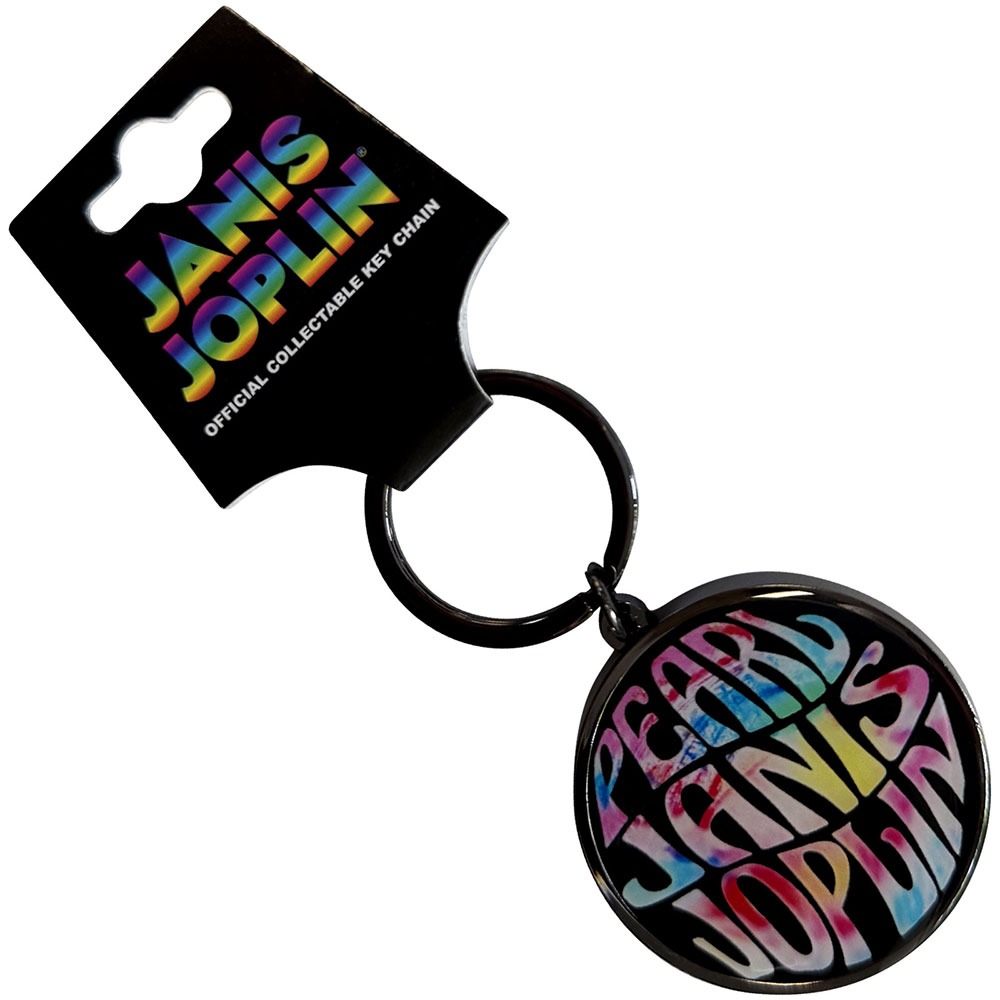 Janis Joplin - Pearl Emblem Colour Keychain - Black/Multicolours